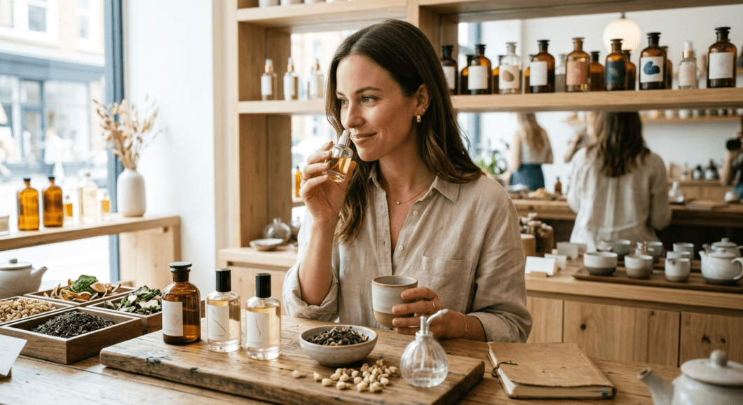Professional photograph natural lighting high quality composition Scene depicting Tea-Inspired