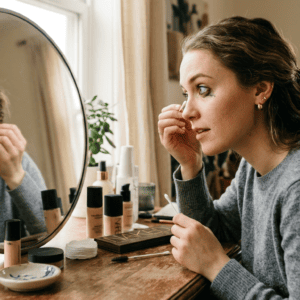 Professional photograph natural lighting high quality composition Scene depicting Makeup