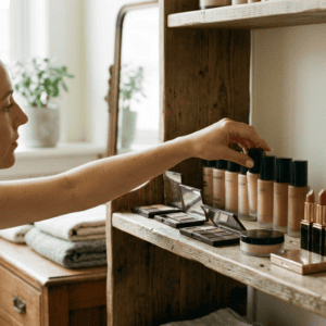 Professional photograph natural lighting high quality composition Scene depicting Makeup