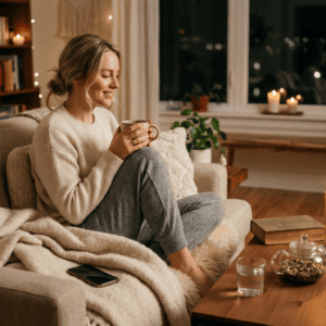 Professional photograph natural lighting high quality composition Scene depicting Cozy