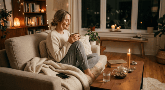 Professional photograph natural lighting high quality composition Scene depicting Cozy