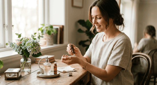 Professional photograph natural lighting high quality composition Scene depicting Perfume