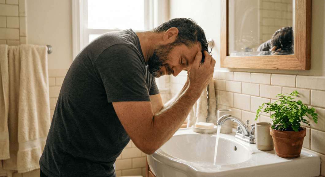 Professional photograph natural lighting high quality composition A man leans