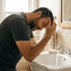 Professional photograph natural lighting high quality composition A man leans