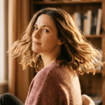 Professional photograph natural lighting high quality composition A woman turning