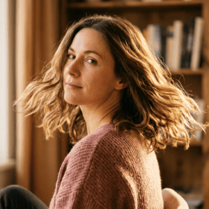 Professional photograph natural lighting high quality composition A woman turning