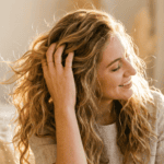 Professional photograph natural lighting high quality composition A woman tilts