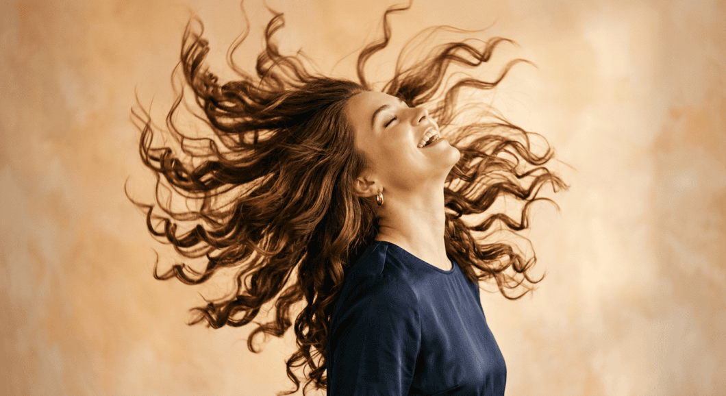 Professional photograph natural lighting high quality composition A woman tosses