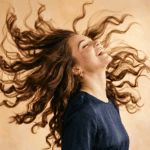 Professional photograph natural lighting high quality composition A woman tosses