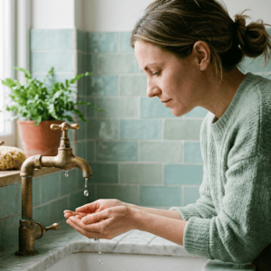 Professional photograph natural lighting high quality composition A woman cups