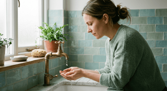 Professional photograph natural lighting high quality composition A woman cups